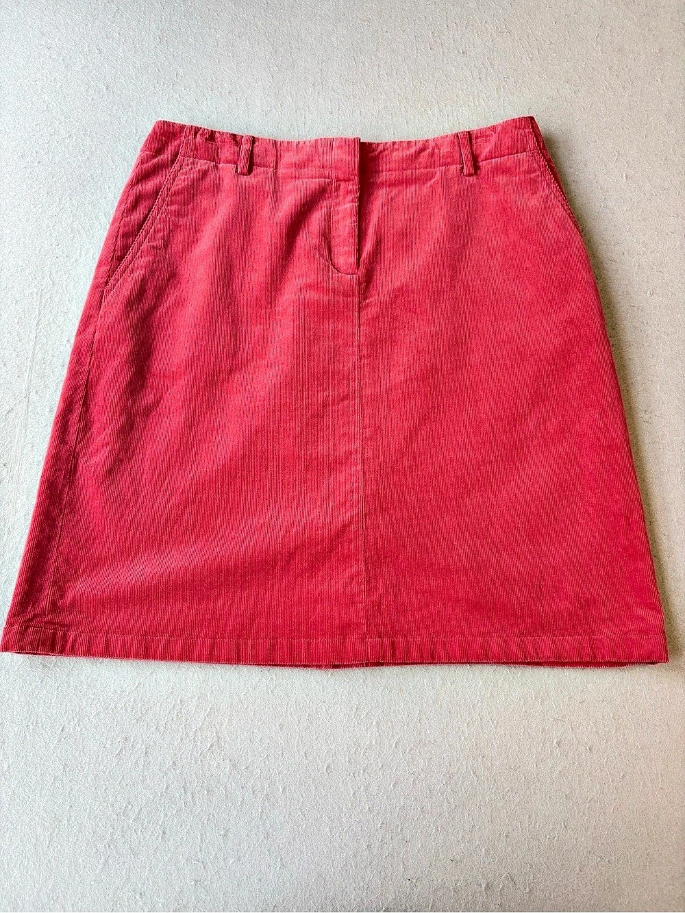 Brooks Brothers 346 Stretch Salmon Corduroy A-Line Skirt Size 10
